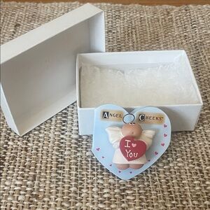 Angel Cheeks by Russ I Love You Heart Pin 2001 NWT